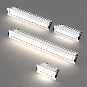 Modern Recessed LED Adjustable Angle Linear Flood Light with Aluminum Housing Grid Spotlight for Bedroom Hallway Indoor Use