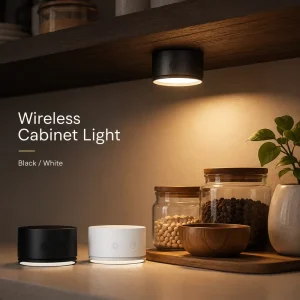Modern Rechargeable 5V RGB LED Puck Light with Remote Control 3 Color Dimmable Wireless Kitchen Closet Cabinet Lamp OEM ODM