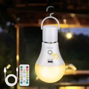 Modern Rechargeable Bulb LED Emergency Light Dimmable Tri color Touch or Remote Control for Outdoor Indoor Lighting