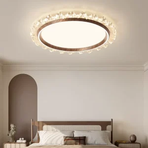 Modern Remote Control Ceiling Lamp Cream Living Room Full Spectrum Source AC LED
