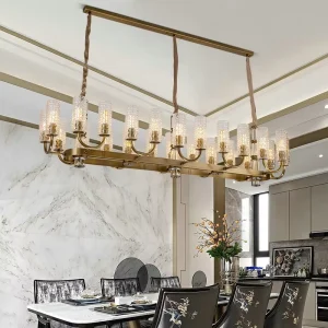 Modern Restaurant Large Chandelier Brass Restaurant Lighting Hotel Hanging Lamp