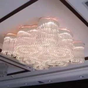 Modern Restaurant Square Fluorescent Ceiling Light Fixture Hotel Hall Decor Flush Mounts Custom Lighting Factory Directly Sale