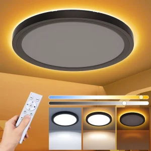 Modern Round Aluminum Led Spotlight Ceiling Light with Remote Control 33W for Home Living Room