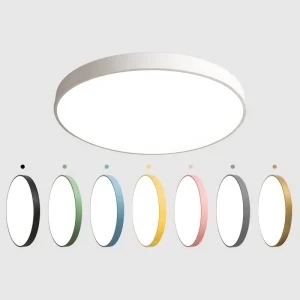 Modern Round Ceiling Lamp Remote Control Black White Smart Home Indoor Living Room Decoration LED Ceiling Light