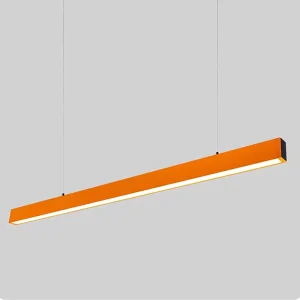 Modern Seamless Splicing Carbon Crystal Linear Hanging Pendant Light Fixture Adjustable Height Dimmable Minimalist for Office