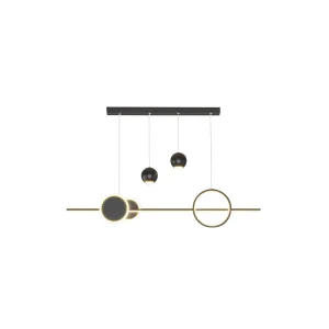 Modern Simple Bedroom Line Light with Moon Lamp Long Dining Room Bar LED Chandelier Pendant Lights