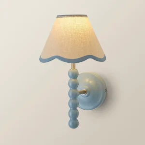 Modern Simple Custom LED Decorative Iron Fabric Spray Paint Lampshade Wall Lamp for Bedroom Study Living Room