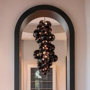 Modern Simple Design Glass Grape Chandelier Duplex Villa Hotel Living Room Light Luxury Art Deco Pendant Lighting