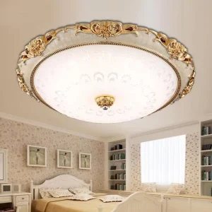 Modern Simple LED Ceiling Light with Glass Cover Remote Control for Bedroom Living Room Balcony Corridor