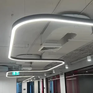 Modern Simple Line RGB/RGBW L600mm LED Batten Pendant Lights 60*60mm Series for Office Dining Table Bar Restaurant