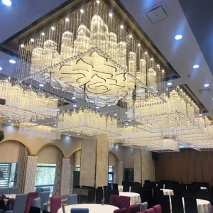 Modern Simple Luxury Crystal Ceiling Light for Shopping Mall Hotel Lobby Banquet Hall Custom Project Lighting LED Easy