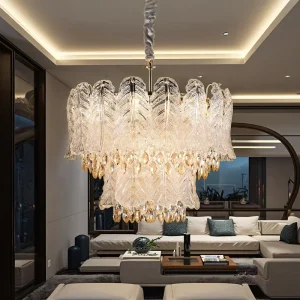 Modern Simple Luxury Stainless Steel Dimmable Chandelier Pendant Light for Small Apartment Bedroom Living Room