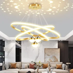 Modern Simple Starry Sky Nordic LED Chandelier Restaurant Lustre for Bedroom Dining Room Pendant Lights