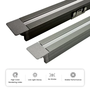 Modern Slim Anodized Black Aluminum Alloy T5 Led Cabinet Light for Wardrobe Kitchen Shelf Furniture