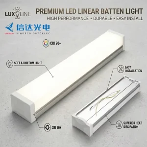 Modern Slim LED Batten Linear Light Easy Installation Energy Saving LED Ceiling Lamp for Indoor Office Home Kitchen Lighting
