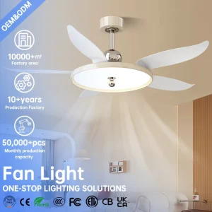 Modern Smart LED Ceiling Fan Light with Remote Control and Three color Dimming Suitable for Bedrooms Living Rooms and Hotels