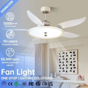 Modern Smart LED Ceiling Fan Light with Remote Control and Three color Dimming Suitable for Bedrooms Living Rooms and Hotels