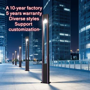 Modern Solar LED Aluminum Garden Light Waterproof IP65 Outdoor Landscape Lighting Architectural Post Bollard Light for Yard Lawn