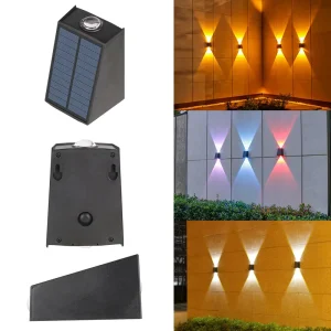 Modern Solar LED Wall-Mounted Garden Light Up/Down Sensor Rechargeable Lithium Battery IP65 Water-Resistant Automatic Light