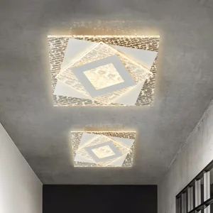 Modern Square LED Ceiling Lamp with Acrylic Bright White Light for Bedroom and Home Decor