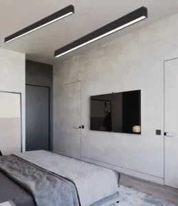 Modern Square LED Linear Pendant Light for Office Building 5-Year Warranty High CRI 90 Easy Installation Middle Dimmable 1M/3M