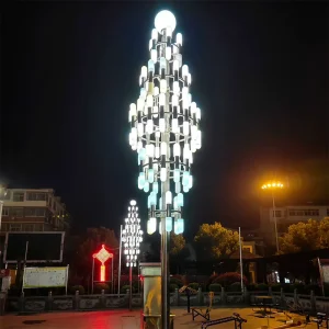 Modern Square Park Led Street Lighting Spiral Statue Large Landscape Light Outdoor Garden Lamp