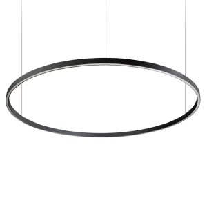 Modern Stainless Steel LED Ring Pendant Light Minimalist Gold Circular Ceiling Fixture for Living Room & Office House Lights