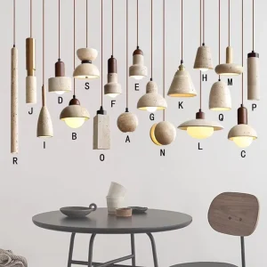 Modern Stone Chandelier Pendant Lamp with LED Lighting for Hotel Coffee Shop & Restaurant Stainless Steel & Copper Design