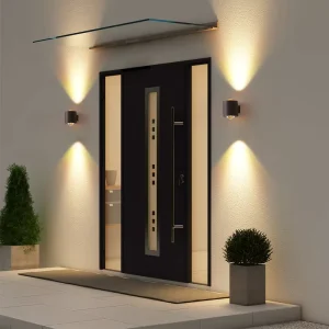 Modern Style 2*6W Black Aluminum Crystal Lens Waterproof LED Outdoor Wall Light For Garden Use