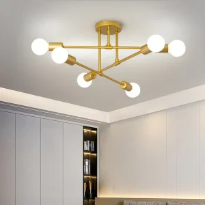 Modern Style Gold Chandeliers Multi Head Pendant Lights LED Ceiling Hanging Lamp for Dining Room Bedroom Interior Decoration