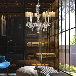 Modern Style Indoor Decoration Villa Hotel Lobby Clear Glass Led Chandelier Pendant Light