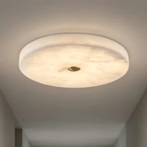 Modern Style Marble Ceiling Light Indoor Chandelier High Ceiling Corridor Living Bedroom Light Iron Base LED Ceiling Lamp