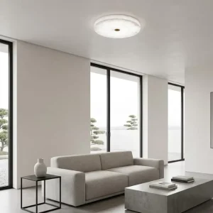 Modern Style Marble LED Ceiling Lamp with Switch Control Warm White Copper Base for Bedroom Kitchen Home Decor High CRI 80