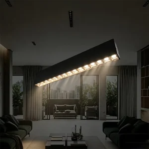 Modern Surface Mount Linear Grille Ceiling Spotlight Black Anti Glare Multi Spot Lamp for Cafe Office Retail Lighting