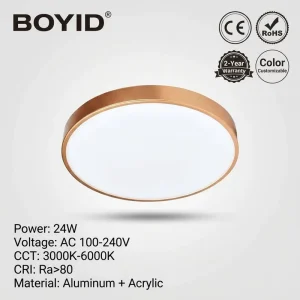 Modern Surface Mounted LED Ceiling Light for Home Office AC Compatible ABS Construction Neutral White IP33 Rated