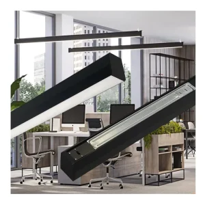Modern Surface Mounted LED Dining Light Fixtures Ceiling Hanging Linear Pendant Batten Dimmable Adjustable Color Temperature