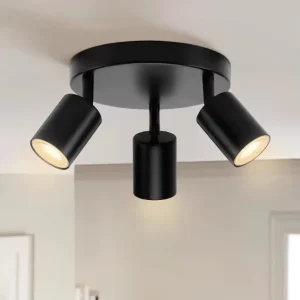 Modern Three Head LED Track Spotlight Dining Room Porch Home Indoor Lighting Black Gold Aluminum Housing Ceiling Spotlight