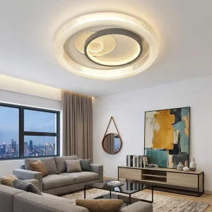 Modern Triple Layer Square LED Ceiling Light Geometric Flush Mount Lamp Dimmable Fixture for Luxury Living Room Bedroom Decor