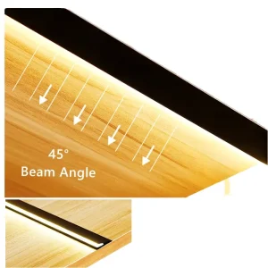 Modern Ultra Thin 7mm Aluminum Profile LED Cabinet Lamp RGB Shelf Panel Light 45 Degree Oblique Hidden Showcase 12V PC Surface