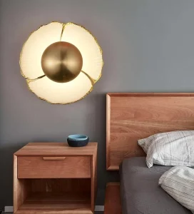 Modern Wall Light Collection White Ceramic White + Gold 25 X 25 mm for Bedrooms Corridors and Hotel