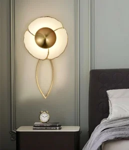 Modern Wall Light Collection White Ceramic White + Gold 47 X 25 mm for Bedrooms Corridors and Hotel