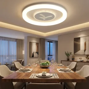 Modern Wheat Ear Art Living Room Ceiling Light Luxury Circular LED Lamp With Nature Painting for Contemporary Home Interior