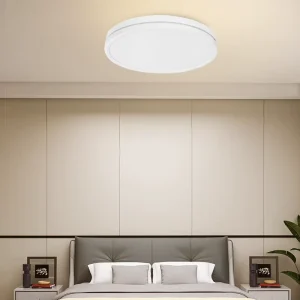Modern White Round Plastic Cover Male and Female Interlocking Bedroom Decoration LED Ceiling Light