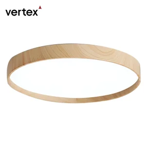 Modern Wood Effect Round Bedroom Ceiling Lights Surface Mount Nordic LED Ceiling Light
