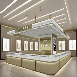 Modern Wood Jewelry Showcase Display Stand LED Lighting Waterproof Eco-Friendly Heavy Duty Custom ODM OEM Service Jewelry