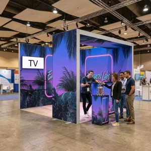 Modular 10×10 Tool Free Aluminum SEG Light Box Portable Backlit Arch Display Booth Exhibition Stand