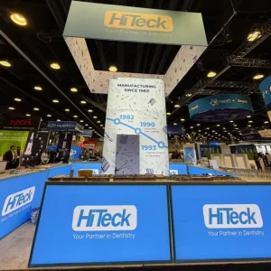 Modular Aluminum Exhibition Stand with Storage Table for Pacific Dental Conference Custom 20x20ft Island Trade Show Booth