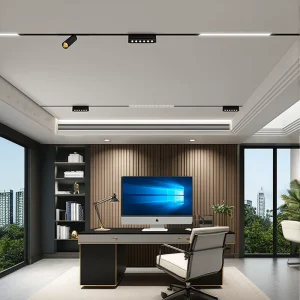 Modular Design Surface Mounted Adjustable Aluminum Rail System Track Lamp Slim Linear Magnetic Track Light