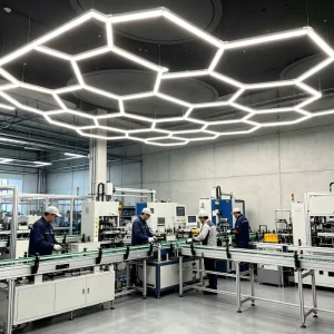 Modular Hexagonal LED Showroom Light Honeycomb Linkable Ceiling Light Commercial Retail Clothing Store Exhibition