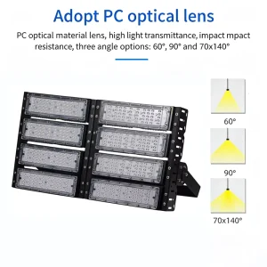 Modular High Bright AC Flood Light 200W 300W 400W Warm White IP66 Waterproof Aluminum Heat Sink Outdoor Garden Stadium Lighting